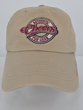Cheers Boston Authentic Pub Gear Khaki Baseball Cap Adjustable Embroidered Hat